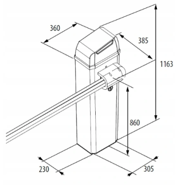 Szlaban FAAC B614 PRACA CIĄGŁA / ramię 4815mm / Z MONTAŻEM