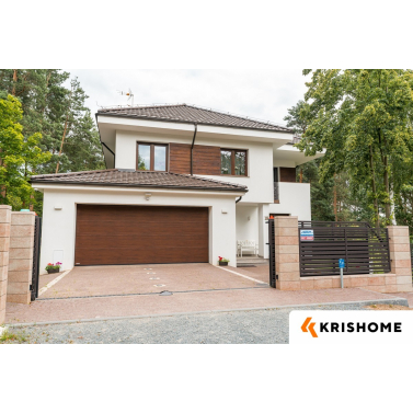 Ciepła brama garażowa Krishome 5000x2250 Antracyt Złoty Dąb Orzech Winchester 60mm